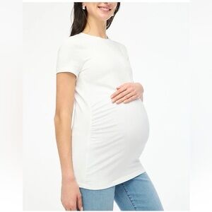 J. Crew White Crewneck Short Sleeve Maternity T-Shirt XS NWT